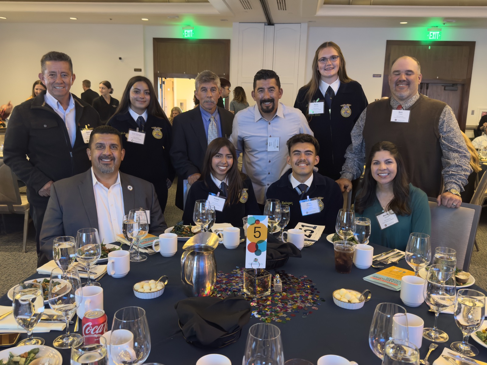 A table of guests celebrating together